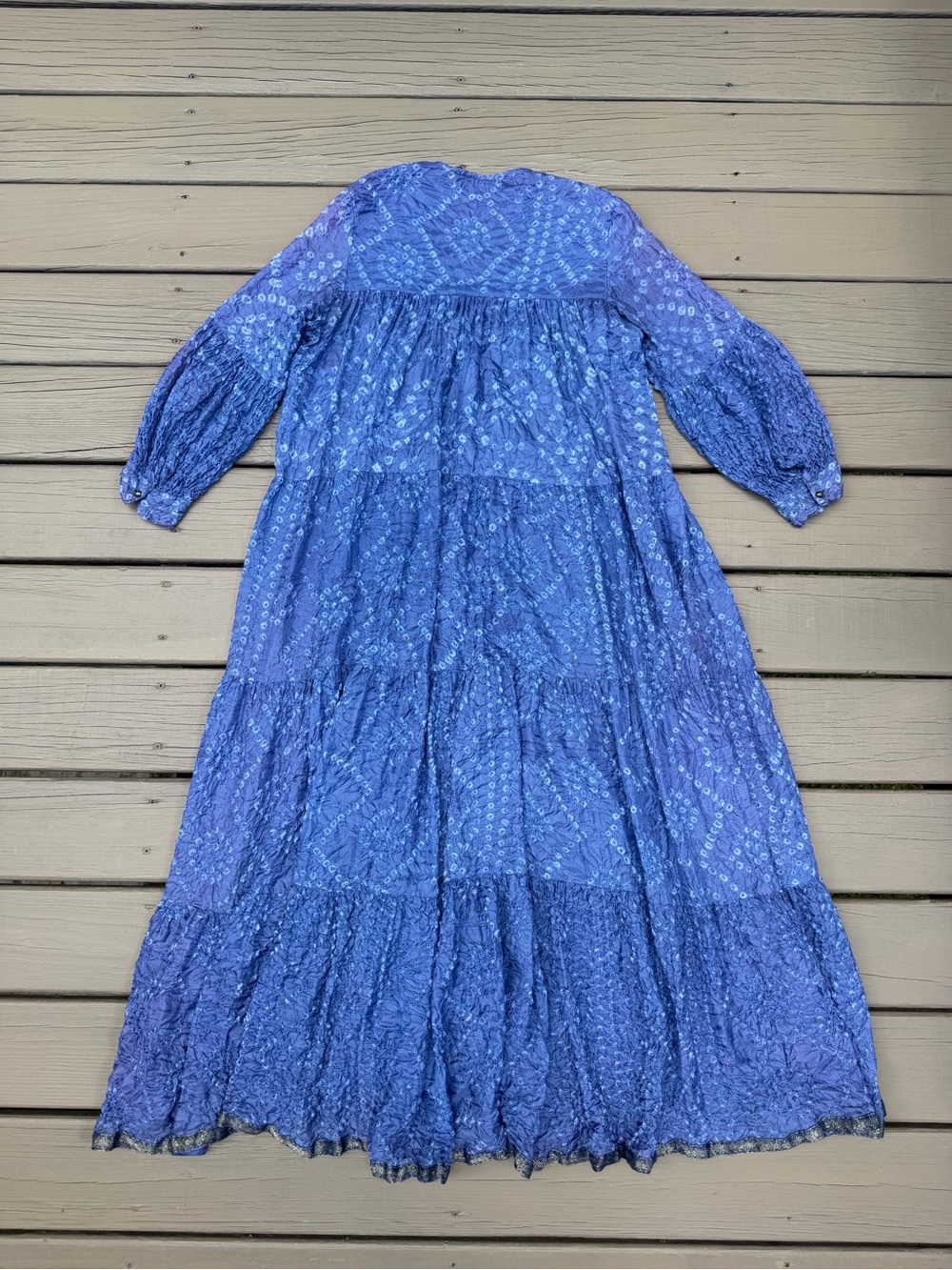 V.DE.VINSTER Blue Floral Tiered Maxi Dress size S - Picture 10 of 16